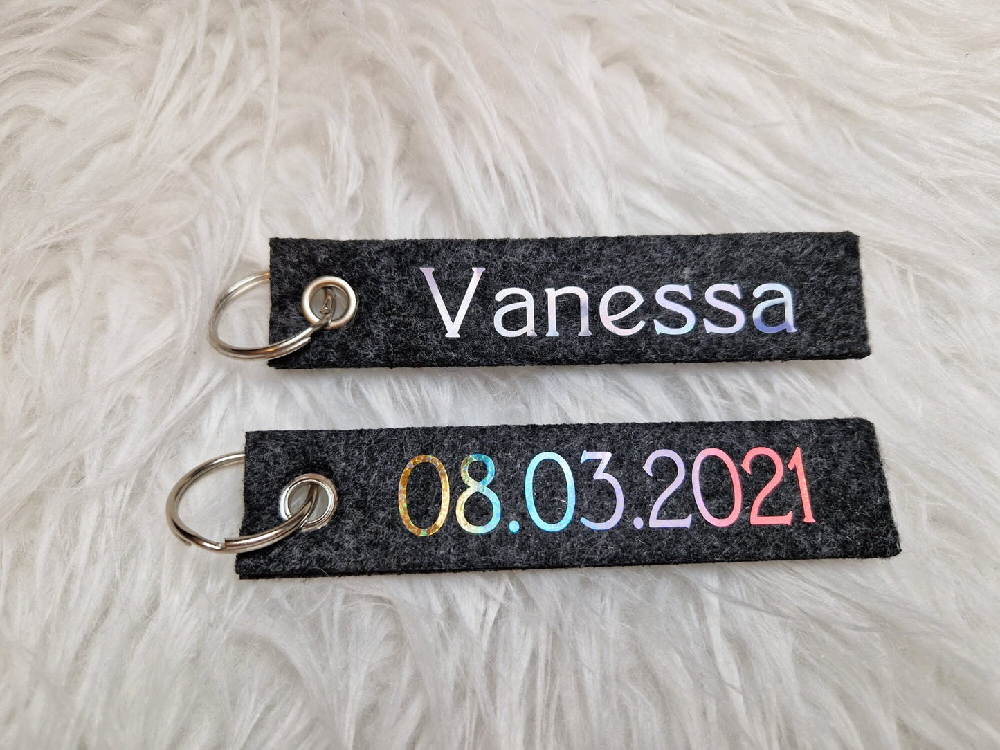 2er-Set Personalisierte Schlüsselanhänger | Geschenk für Partner | Schüsselanhänger-Set für Paare