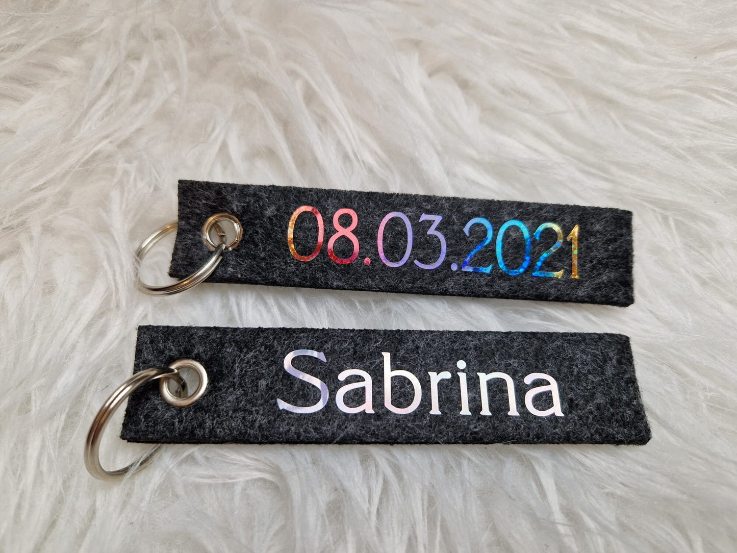 2er-Set Personalisierte Schlüsselanhänger | Geschenk für Partner | Schüsselanhänger-Set für Paare